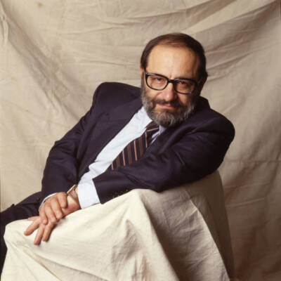 Italian Author And Literary Critic Umberto Eco Taken In NY 2000 Old Photo 2