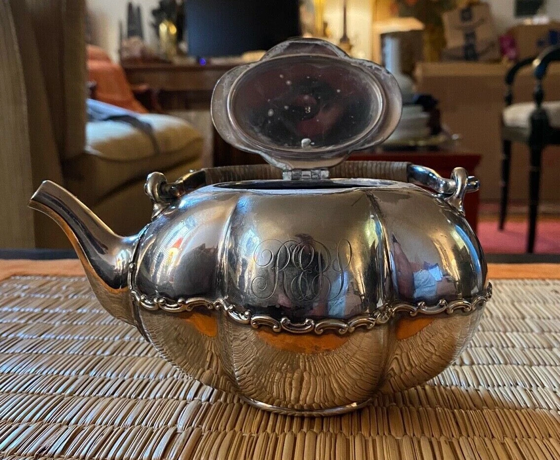 Vintage 1890s Gorham Co. Lobated shape Silver Soldered Tea Pot eBay