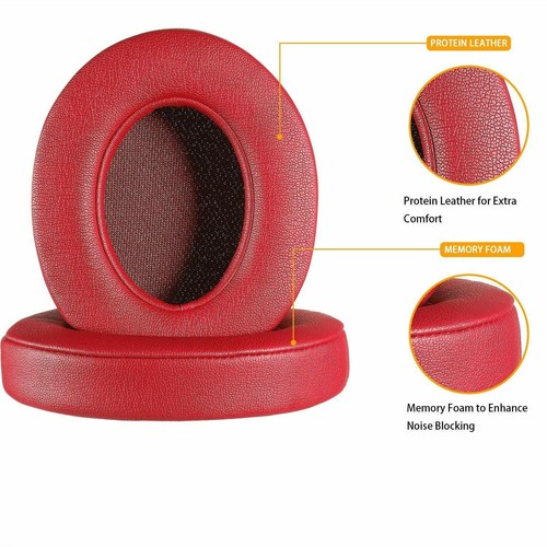 2x earpads for Beats Studio 2 3 Wireless Headphones leatherette pad Ear RED US - Picture 5 of 8