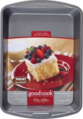 NEW GOODCOOK 04010 13'' X 9'' OBLONG STEEL CAKE PAN WITH LID 7002520