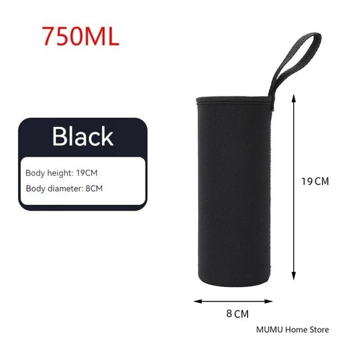 1Pcs Thermal Bottle Carrier 750-1500ML | Insulated Mug Cover Case Black Padded - Picture 8 of 10