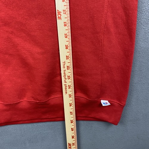 Sudadera Russell De Colección L Rojo Blanco Años 90 Pulóver Cuello Redondo Nueva con Etiquetas - Imagen 8 de 12