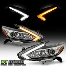 For 2016-2018 Nissan Altima Halogen w/LED DRL SwitchBack Signal Headlight Chrome