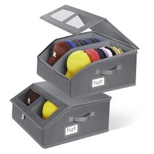 2 Pack Hat Storage for Baseball Caps-Holds Up to 48 Caps, Hat 2Pack Grey