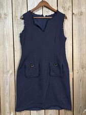 Karl Lagerfeld Paris Navy Tweed Shift Dress Size 12