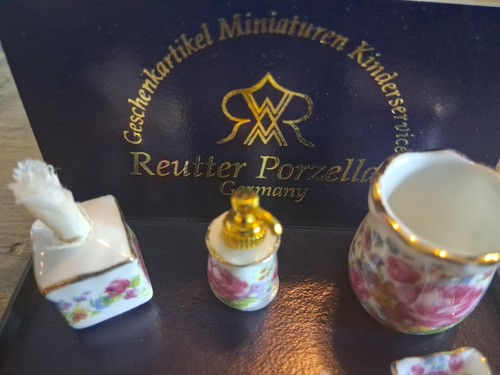 Puppenhaus Dresden Rose Bad Set Seifenschale Tissue Lotion Reutter Maßstab 1:12 - Bild 7 von 12