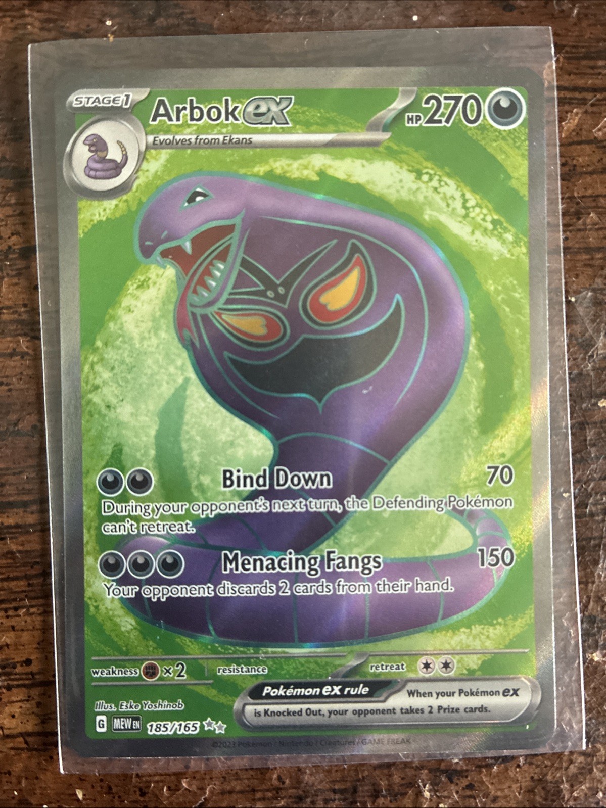 Pokémon Arbok Ex Scarlet & Violet 151 Ultra Rare 185/165 NM