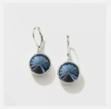 RETIRED Touchstone Crystal by Swarovski LULU Lever Back Earrings - MONTANA BLUE