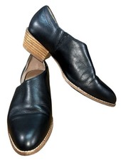 Madewell Assymetrical Flat Shoes Womens 7 Black Leather Casual Slip On Office