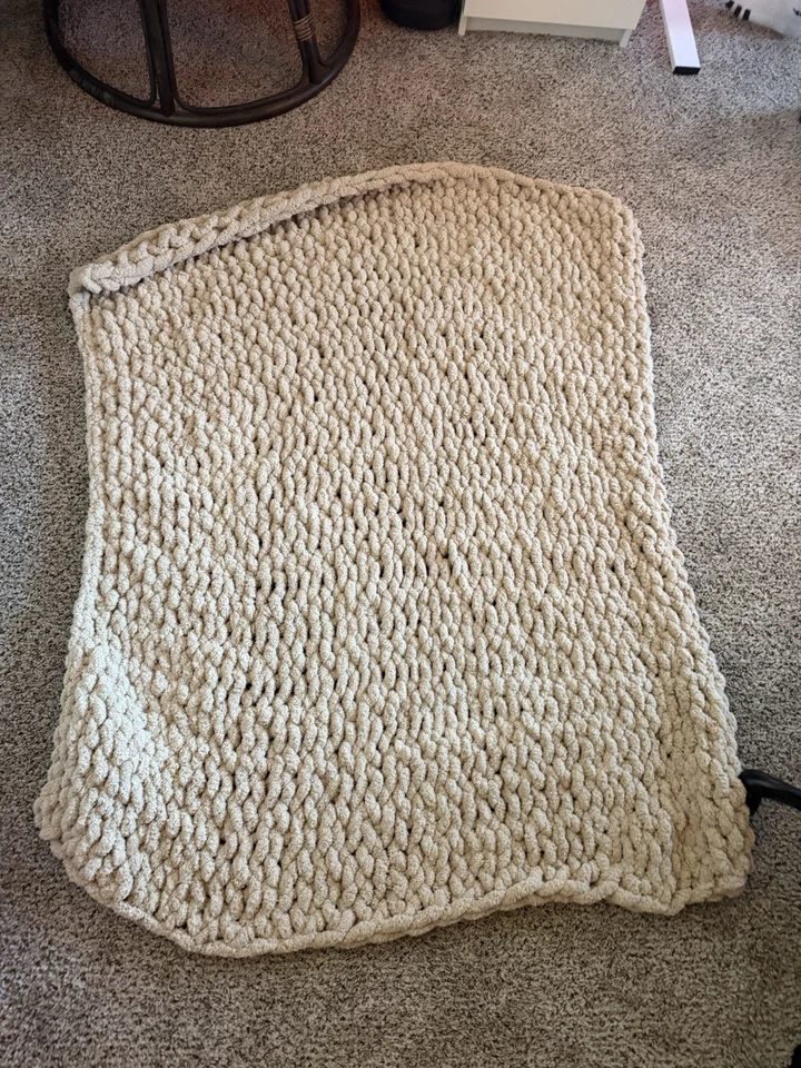 "Manta de hilo tostado hecha a mano - 40"" x 55""" Foto 2 de 4