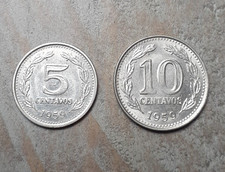 Argentina 5 and 10 Centavos 1959 Coin Set #36