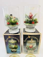 2 Vtg 1979 Christmas Floating Candles Santa Claus Snowman Orig Box Flam Buoyants