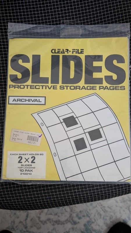 Clear File Archival Plus 35mm Slides Storage 25 Pages  20 per pg never opened 