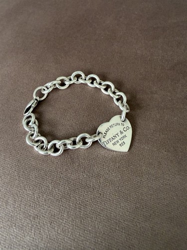 6.5" Tiffany & Co Return to Tiffany Heart Tag Bracelet Sterling Silver 925