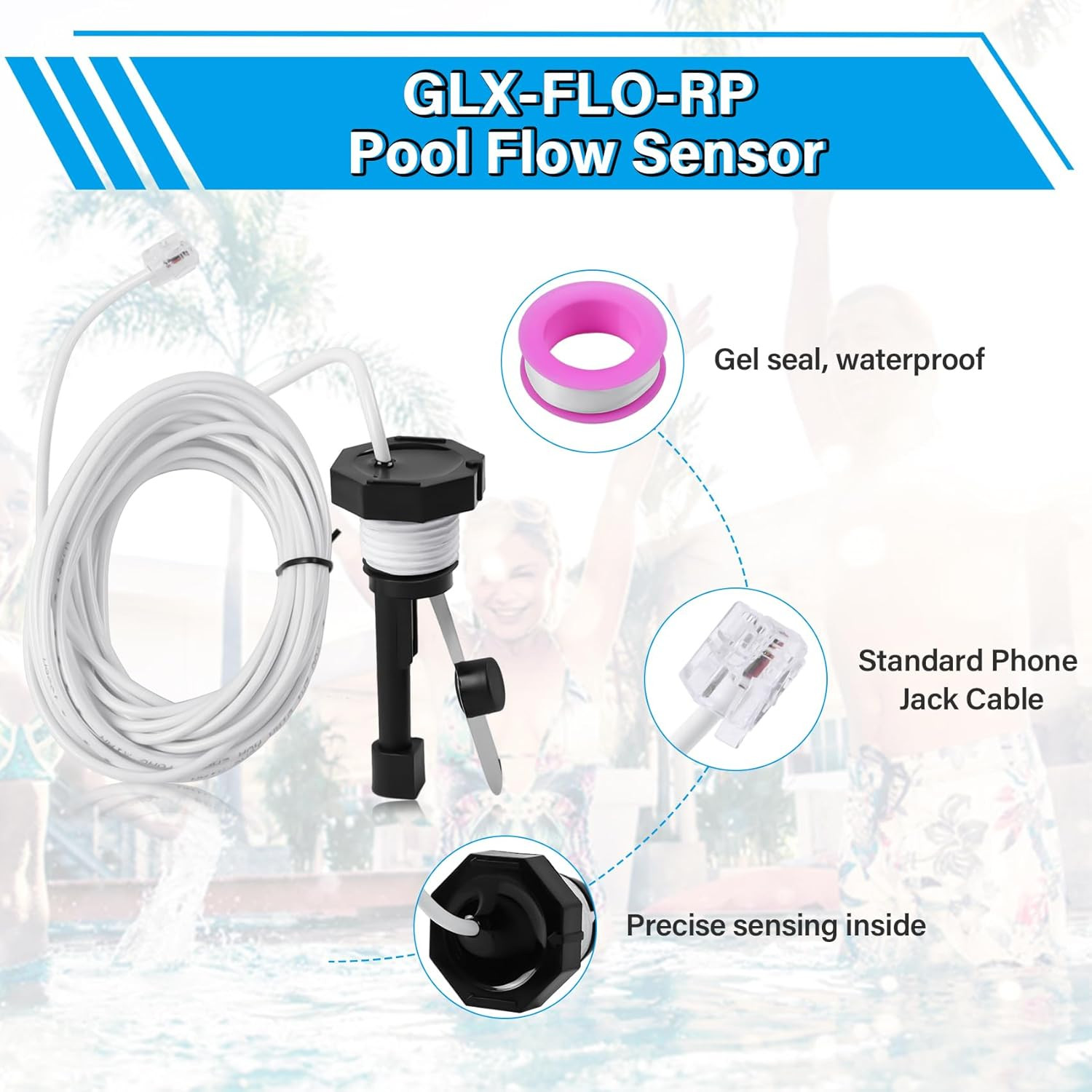 GLX-FLO-RP Flow Switch Assembly for Hayward Goldline Aquarite Salt System, Pool 