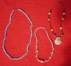 3 VTG Shell & Bead Necklaces & Chokers 1980s — photo 3