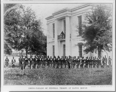 #ad Civil War scenes in Baton Rouge La. 1862 1865: dress parade of Federals $12.99