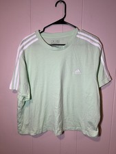 Adidas Women  s Crop Shirt Loose Fit Green Size XL