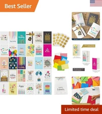 Happy Birthday Cards Assortment - 30 Gold Foil Designs With Envelopes & Calendar