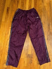 Nowe bez metki rzadkie lata 90. adidas Tear Away Spodnie Vintage Podszewka Nylon Bordowe Bardzo duże XL