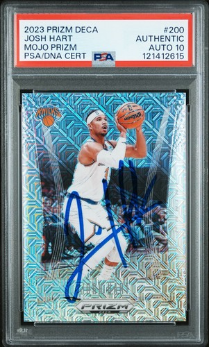 2023 Prizm Josh Hart Signed Mojo Refractor Card /25 Knicks Auto PSA DNA 10 Auto