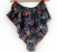 Vtg Victorias Secret Flutter Panties SZ M Gold Label Paisley High Cut Tap Pants