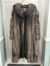 Women s Vintage Natural Silver Fox Full Length Coat size medium