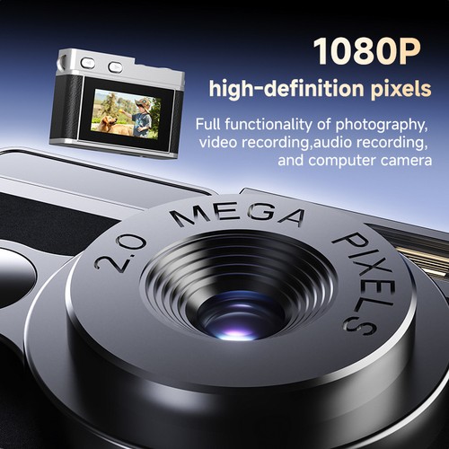 Mini Telecamera Retrò 1080P HD con Schermo Piccolo Videoregistratore Portatile Videocamera - Foto 11 di 34