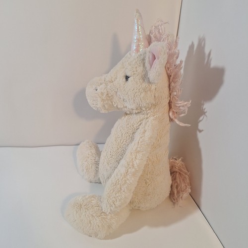 Jellycat Bashful Unicorn Cream White Pink Plush Large 19" Toy Stuffed Animal - Picture 3 of 11