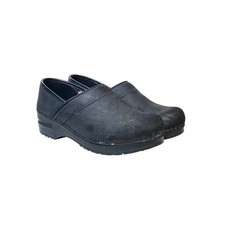 Sanita Vegan Clogs Black Women's 38 Slip Resistant Polish Made Work Shoes