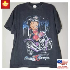 TrendingBetty Boop Motorcycle Reprint Gift Fan Single Stitch Unisex Tshirt S-5XL