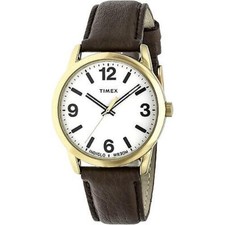 Timex TW2U71500, Men's Easy Reader Brown Leather Watch, Indiglo, 38MM Case, NEW