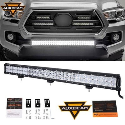Auxbeam 30inch LED Light Bar Spot Flood Combo Work Offroad SUV Boat Driving ATV