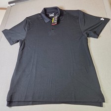 Under Armour HeatGear Polo Shirt Mens Large Loose Fit Black UA Team NWT