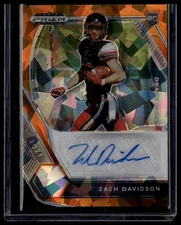 2021 Panini Prizm Collegiate #DPA-ZAD Zach Davidson Autographs Orange Ice