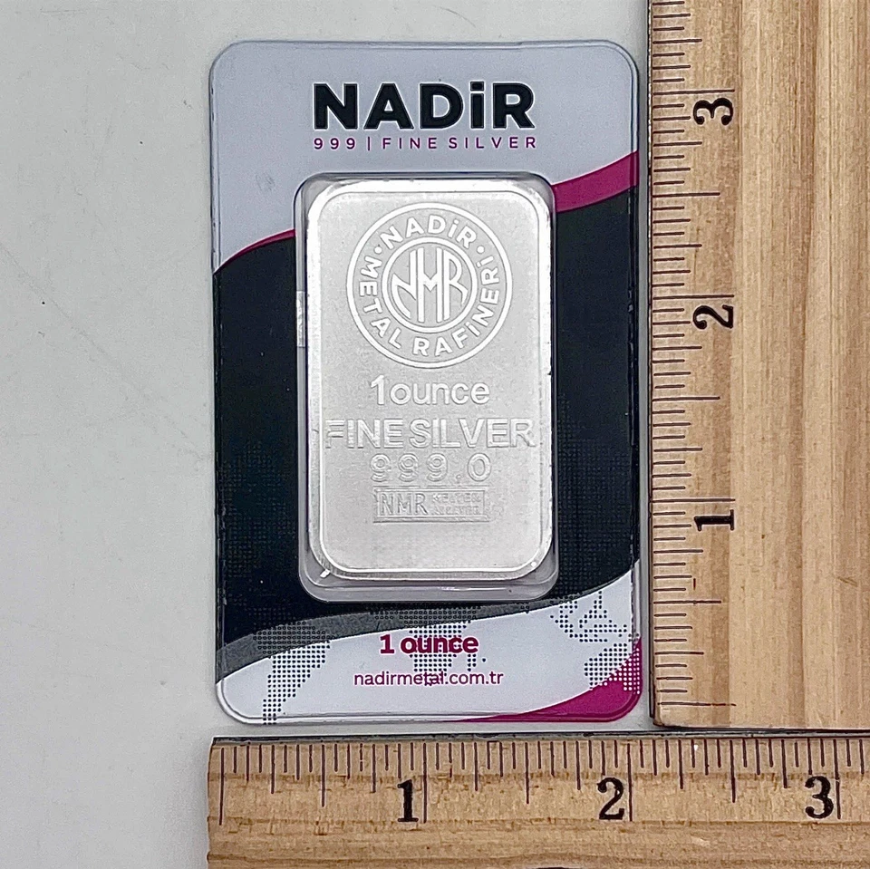 Juego de ensayo 7 barras de plata NADIR 1 oz 🇹🇷 series consecutivas .999 fino sellado Foto 3 de 4