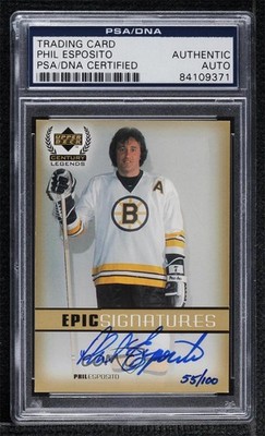 1999 Century Legends Epic Signatures Gold 55/100 Phil Esposito #PE Auto HOF 4f5