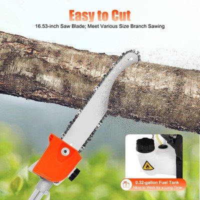 52CC 2 Stroke Chainsaw Pole Saw Pruner Pruning Saw Gas Powered Tree Trimmer New