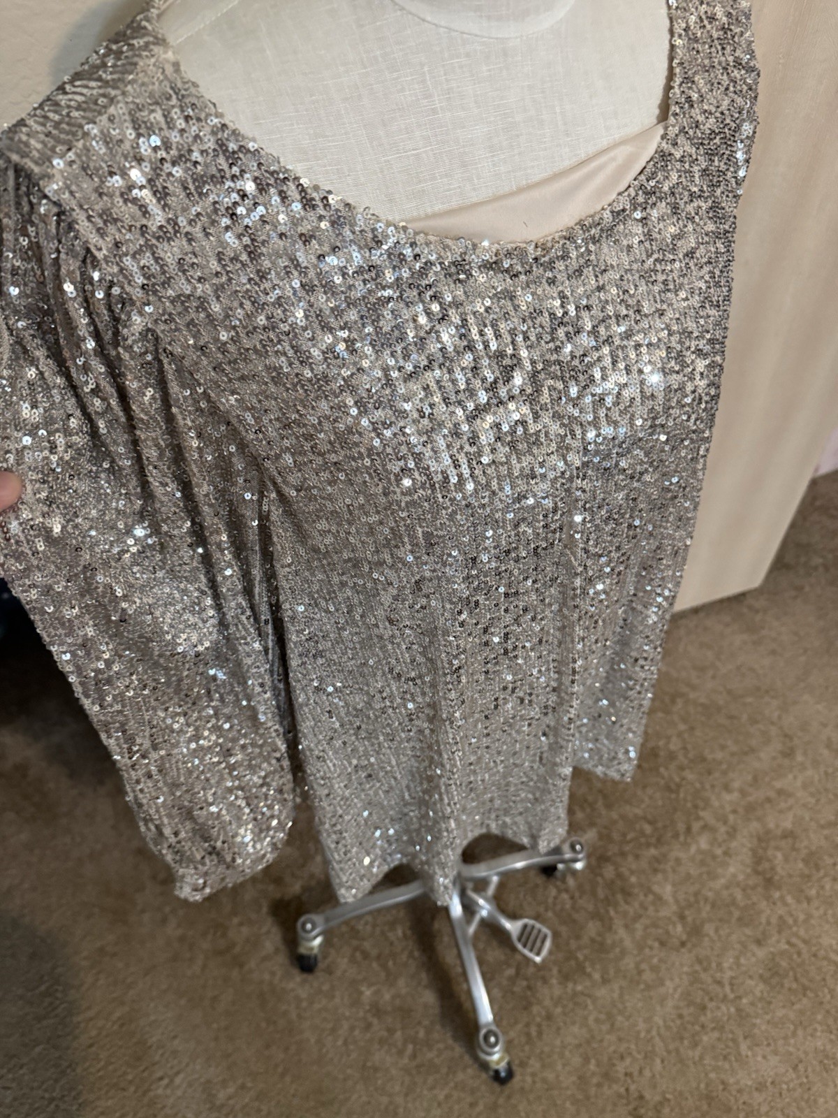 Women's Solid Sequence Blouse - image 3