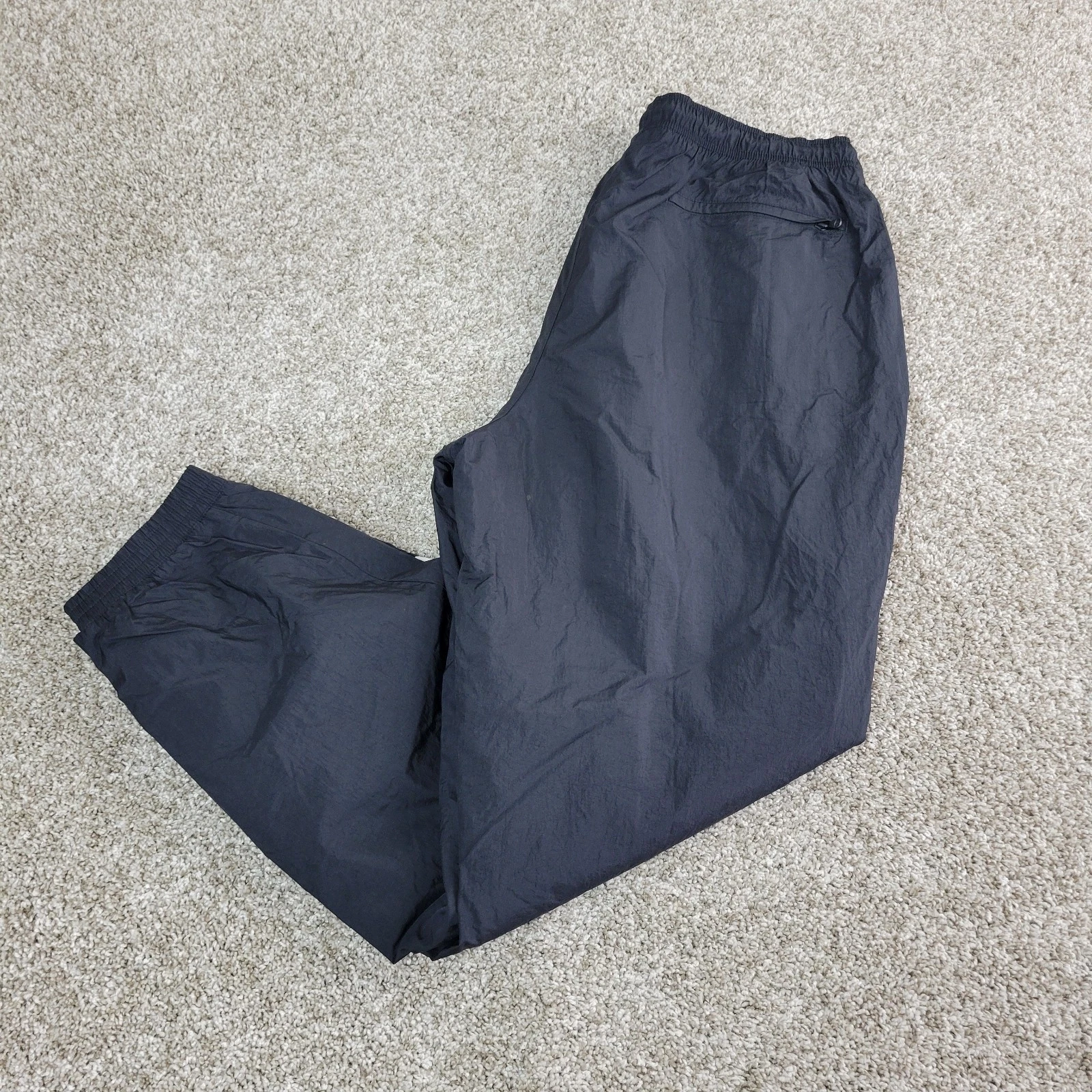 Nike Mens Large Black White Jogger Sweartpants Track Windbreaker Softshell