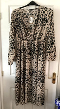 Ladies Plus Size 22 animal leopard print MIDI Dress Day Night Party Any Season