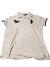 White Polo Ralph Lauren Big Pony Polo Shirt Short Sleeve Mens Size XL Slim Fit
