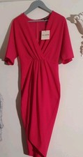 Girl In Mind Hot Pink Chelsea Wrap Dress Size 10 BNWT
