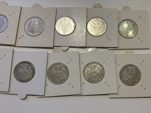 Monedas de plata del Imperio de Alemania de 10 x 1 marco - UNC / VF - 1885 - 1901 fechas escasas - Imagen 9 de 11
