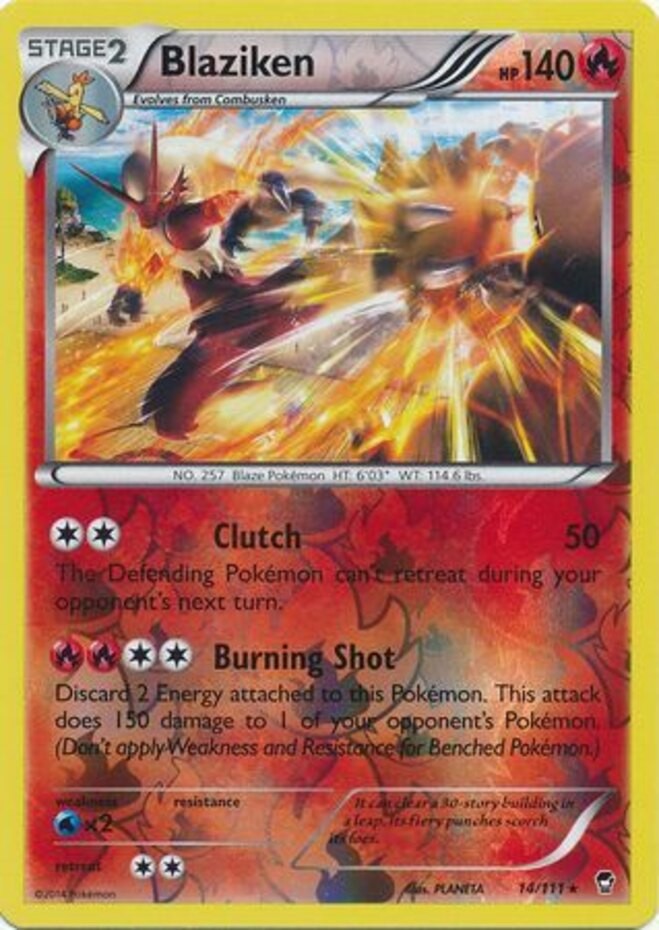 Lightly Played Blaziken - 14/111 - Holo Rare - Reverse Holo Pokemon Furious Fist