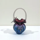 Fenton Art Glass 7" Mulberry Basket, HP, LTD /1950, Honor Collection Hand painte