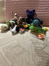 Ty Beanie Babies Lot  97: Smoochy, Rainbow, Iggy, Pounce, Bruno, Princess