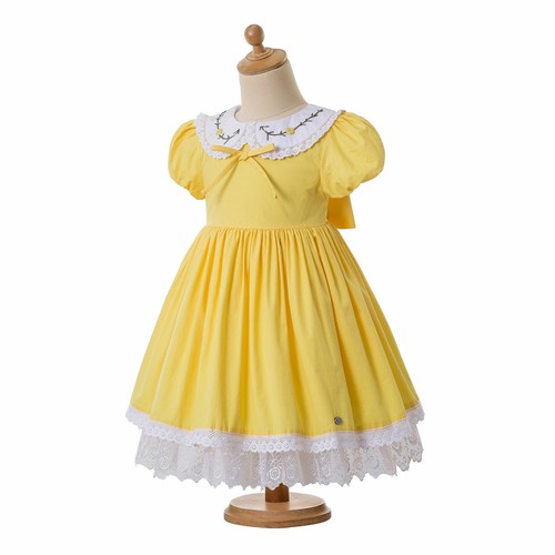 Girls Vintage Easter Dress 2 3 4 5 6 8 10 12 Lace Party Prom Dress w/ Hairband - Picture 3 of 11
