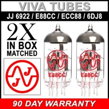 Gain Matched Pair (2) JJ 6922 / E88CC / 6DJ8 / ECC88 Vacuum Tubes - Brand New
