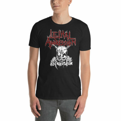 LETHAL AGGRESSION Skull T-Shirt NEW! Nuclear Assault SOD DRI Hardcore Crossover